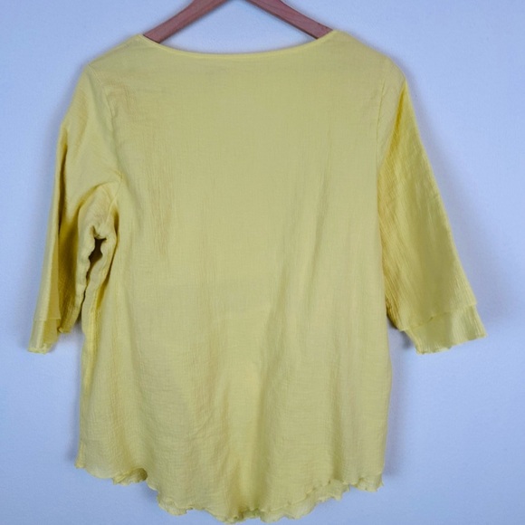 Soft Surroundings Siesta Key Tunic Top Yellow Cotton Gauze Lightweight Large - Picture 7 of 11
